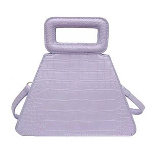 Lavender Croc-Embossed Handbag